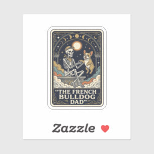 French Bulldog Dad Vintage Skeleton Tarot Shirt_1