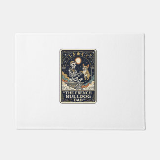 French Bulldog Dad Vintage Skeleton Tarot Shirt_1 Doormat