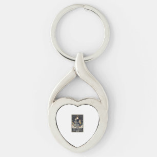 French Bulldog Dad Vintage Skeleton Tarot Shirt_1 Keychain
