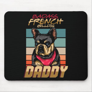 French Bulldog Daddy Retro Frenchie Dog Owner Mouse Pad