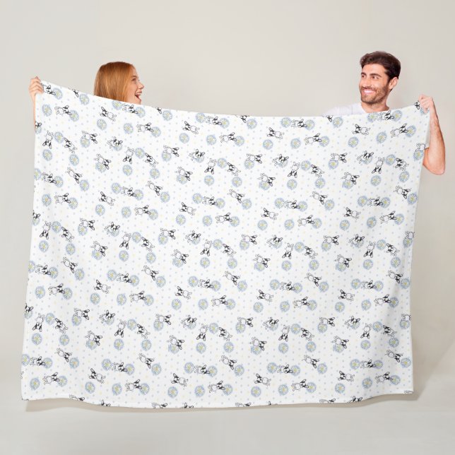 French Bulldog Daisy Fleece Blanket (In Situ)