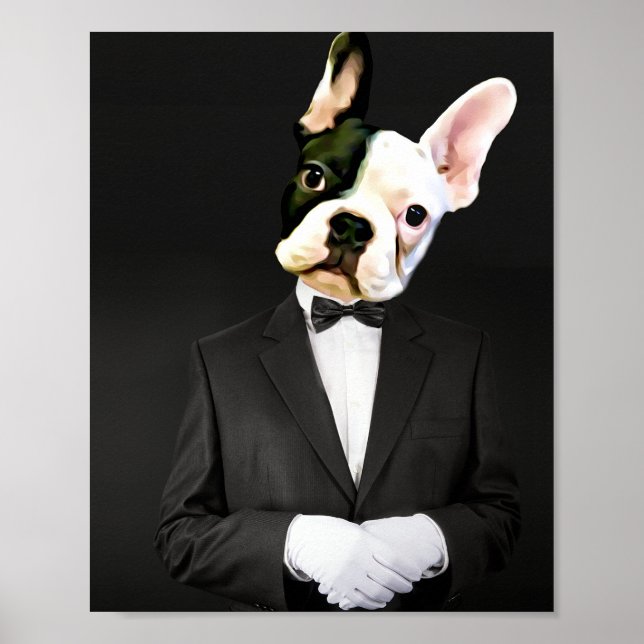 French Bulldog dans une affiche de Tux (Devant)