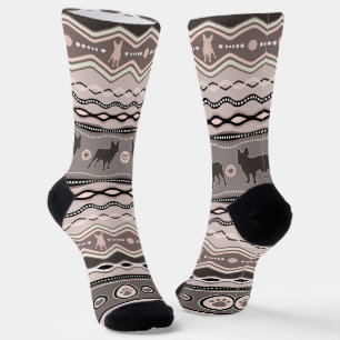 French Bulldog - Decorative Pattern in pastels Socks
