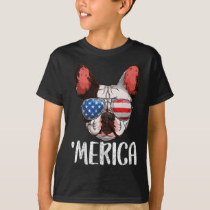French Bulldog Dog 4th Of July American Flag 2  T-Shirt