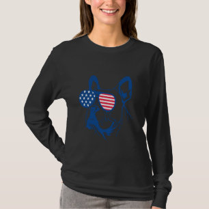French Bulldog Dog American Flag Patriotic 4th of T-Shirt