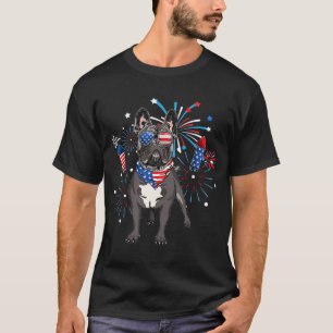 French Bulldog Dog American Usa Flag 4Th Of July W T-Shirt