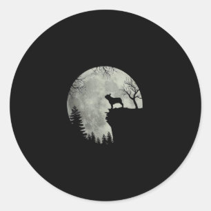 French Bulldog Dog And Moon Halloween Costume Classic Round Sticker