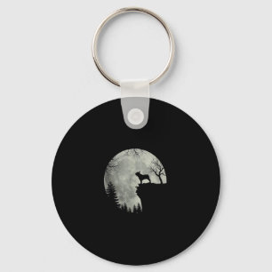 French Bulldog Dog And Moon Halloween Costume  Keychain