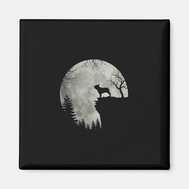 French Bulldog Dog And Moon Halloween Costume  Magnet (Front)
