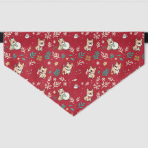 French Bulldog Dog Bandana Christmas Kawaii