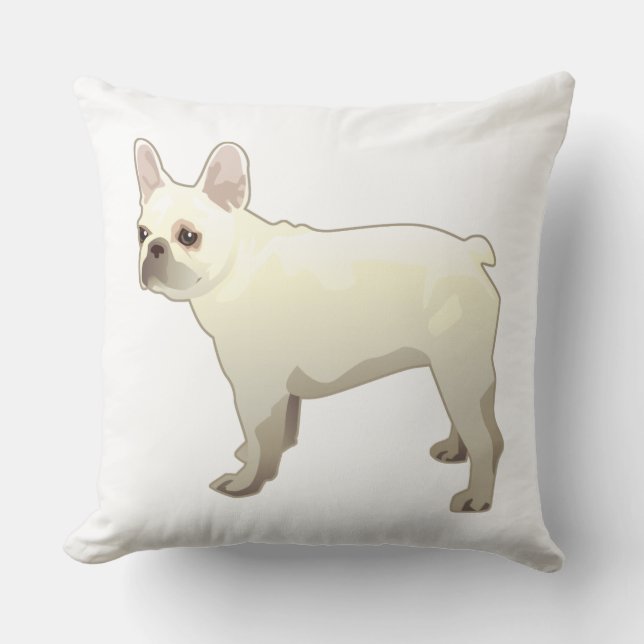French Bulldog Dog Breed Illustration Silhouette Throw Pillow (Front)