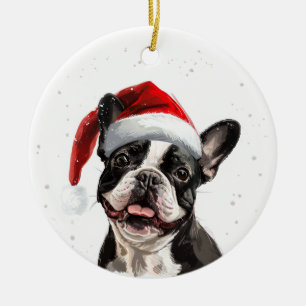 French Bulldog Dog Christmas Personalized Ceramic Ornament
