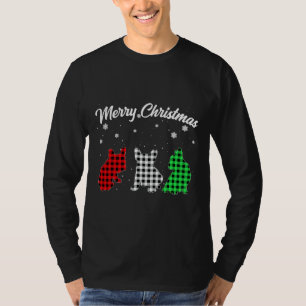 French Bulldog Dog Christmas Plaid T-Shirt