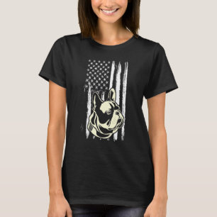 French Bulldog Dog Cute American Flag USA Puppy T-Shirt