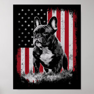French Bulldog Dog Dad Mom America 4th of July Poster