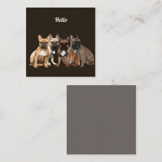 French Bulldog Dog Family Birthday Card (Front/Back)