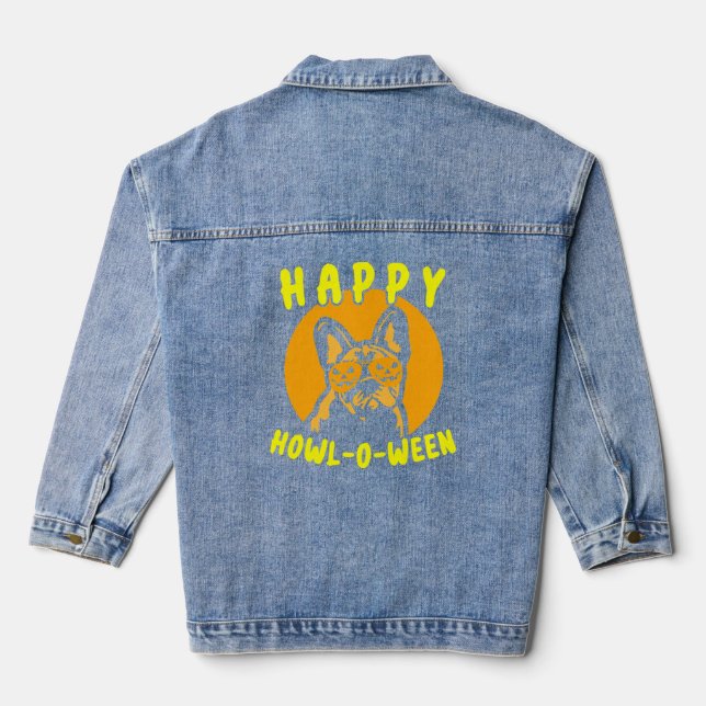 French Bulldog Dog Frenchie Costume   Denim Jacket (Back)