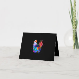 French Bulldog Dog Geometric Colour Splash Pop Art Card