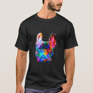 French Bulldog Dog Geometric Colour Splash Pop Mod T-Shirt