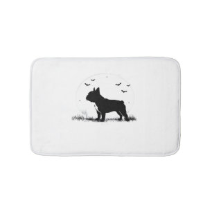 French Bulldog Dog – Halloween Moon Silhouette Ove Bath Mat