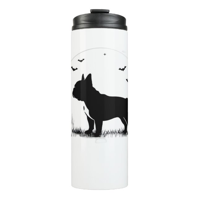 French Bulldog Dog – Halloween Moon Silhouette Ove Thermal Tumbler (Front)