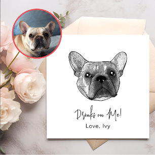 French Bulldog Dog Hand Drawing Personalized Napkin