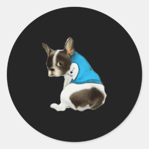 French-bulldog Dog I Love Mom Tattoo French-bulldo Classic Round Sticker