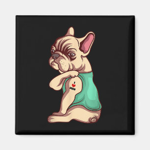 French Bulldog Dog I Love Mom Tattoo Lover Funny G Magnet