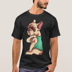 French Bulldog Dog I Love Mom Tattoo Lover Funny G T-Shirt