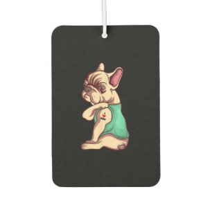 French Bulldog Dog I Love Mom Tattoo Lover Gift Air Freshener
