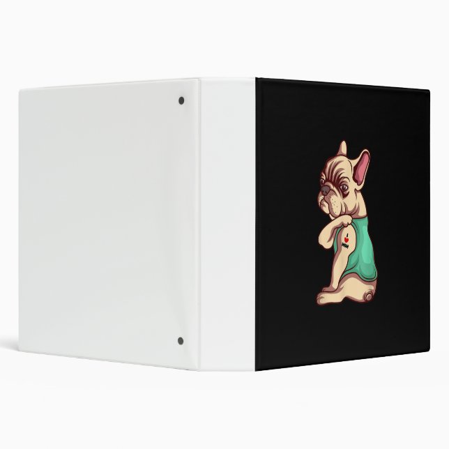 french bulldog dog i love mom tattoo lover gift binder (Background)