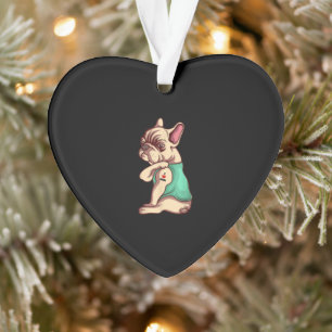 French Bulldog Dog I Love Mom Tattoo Lover Gift Ornament