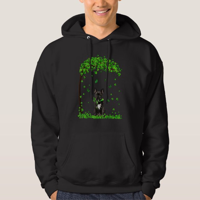 French Bulldog Dog Irish Green Shamrock C St Patri Hoodie (Front)