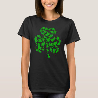 French Bulldog Dog Irish Green Shamrock Clover St  T-Shirt