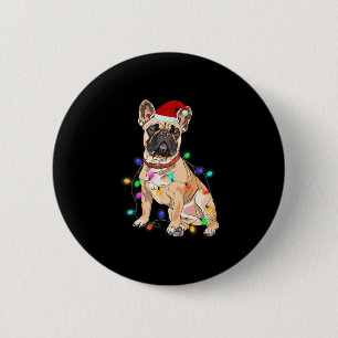 French Bulldog Dog Lover Christmas Tree Lights 2 Inch Round Button