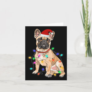 French Bulldog Dog Lover Christmas Tree Lights Card