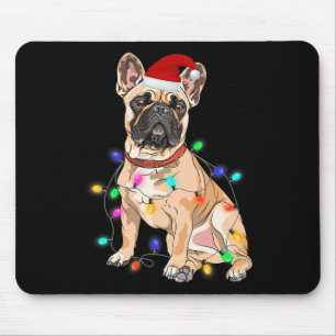 French Bulldog Dog Lover Christmas Tree Lights Mouse Pad