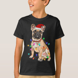 French Bulldog Dog Lover Christmas Tree Lights  T-Shirt