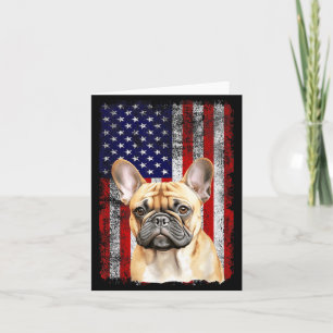 French Bulldog Dog Lover Flag 4th of July Card