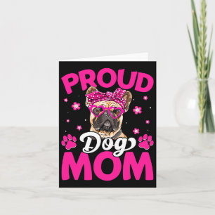 French Bulldog Dog Mom Messy Bun Mother's Day  Card