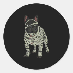 French Bulldog Dog Mummy Halloween Costume Dog Lov Classic Round Sticker