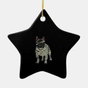 French Bulldog Dog Mummy Halloween Gift Ceramic Ornament
