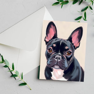 French Bulldog Dog Painting Card