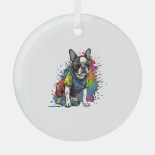 French Bulldog Dog Pug for a Dog owner Frenchie Glass Ornament