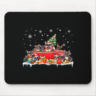 French Bulldog Dog Red Truck Christmas Tree Santa  Mouse Pad