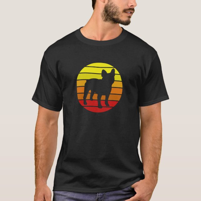 French Bulldog Dog Retro Summer Beach 80s  T-Shirt (Front)