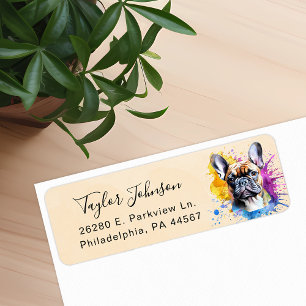 French Bulldog Dog Return Address Label