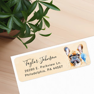 French Bulldog Dog Return Address Label