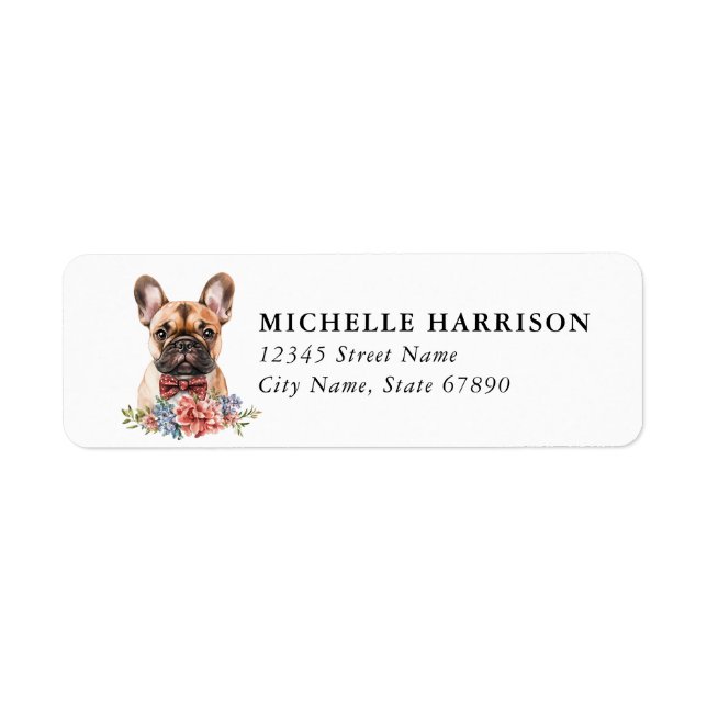 French Bulldog Dog Return Address Labels (Front)