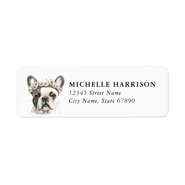 French Bulldog Dog Return Address Labels (Front)